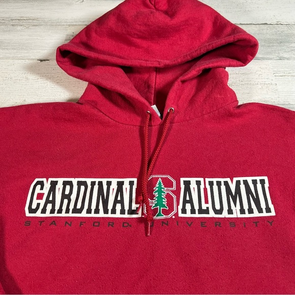 Champion Stanford University Cardinal Alumni Eco Fleece Red Hoodie Size Medium - Picture 2 of 6